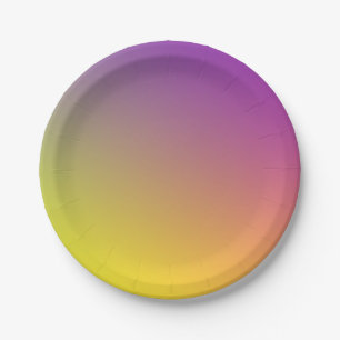 SWEET DAISY Blue + Purple Gradient Paper Plates