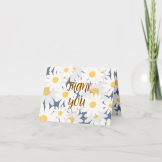 Sweet Daisy Floral Pattern Thank You Card