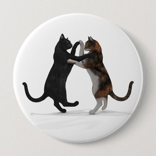 Sweet Dancing Cats 10 Cm Round Badge (Front)