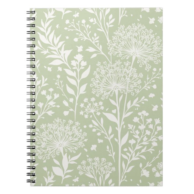 Sweet Dandelion Neutral - Soft Olive Notebook (Front)