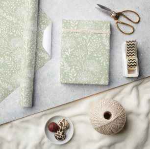 Sweet Dandelion Neutral - Soft Olive Wrapping Paper
