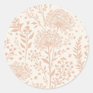 Sweet Dandelion Warm Apricot - Neutral Classic Round Sticker