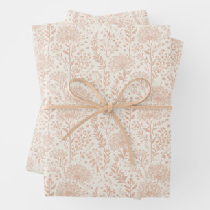 Sweet Dandelion Warm Apricot - Neutral Wrapping Paper Sheet