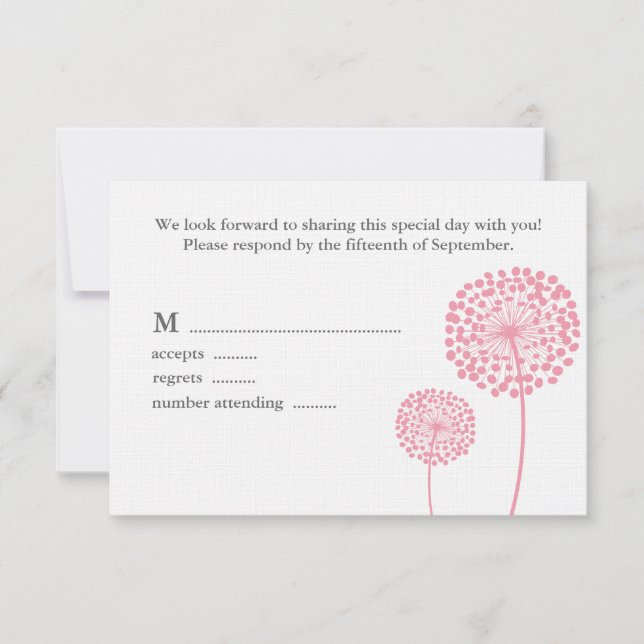Sweet Dandelions Wedding Response Card (Front)