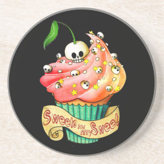 Sweet & Deadly Skull Cupcake Coaster