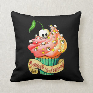 Sweet & Deadly  Skull Cupcake Cushion
