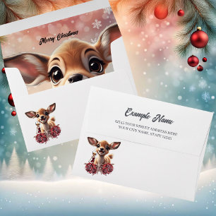Sweet deer and cute elves envelope