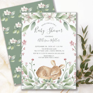 Sweet Deer Neutral Baby Shower Invitation