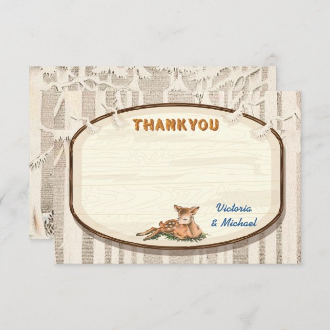 Sweet Deer Thank you note card (Front/Back)