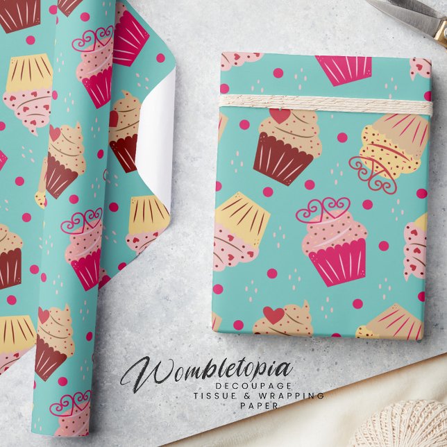 Sweet Delights Cupcake Valentine's Day Pattern Wrapping Paper (Creator Uploaded)