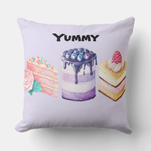 Sweet Deserts on Lavender Cushion