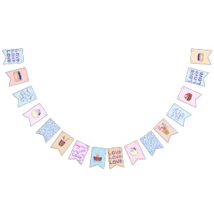Sweet dessert and ice cream party bunting