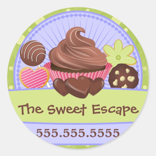 Sweet Desserts Bakery Box Seals (Front)