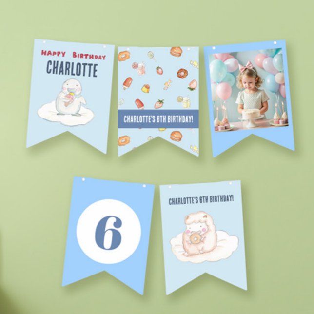 Sweet desserts dreams blue birthday photo bunting  (Creator Uploaded)
