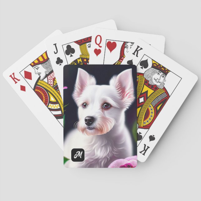 Sweet Dog And Rose Collection Playing Cards (Back)