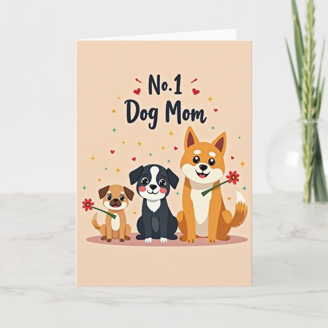 Sweet Dog Mum Hearts Card (Front)