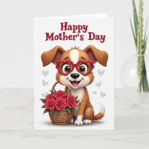 Sweet Dog Roses Mothers Day Card