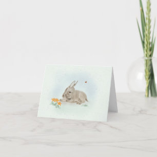 Sweet Donkey and Wildflowers Small Greeting Card 