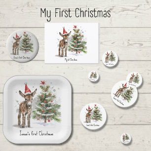 Sweet Donkey's First Christmas, custom Postcard