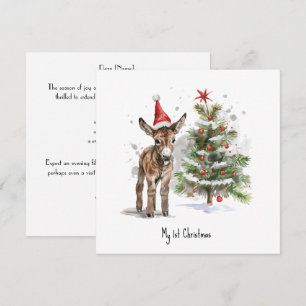 Sweet Donkey's First Christmas Invitation
