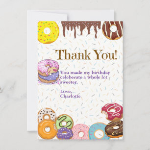 Sweet Donut Birthday Thank You Card