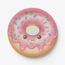 Sweet Donut Design Hanukkah Party Paper Plates