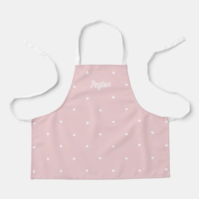Sweet Dots Editable Colour Personalised Kid Apron (Front)