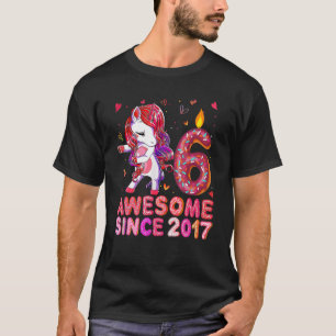 Sweet Doughnut Awesome Since 2017 Dabbing Unicorn T-Shirt