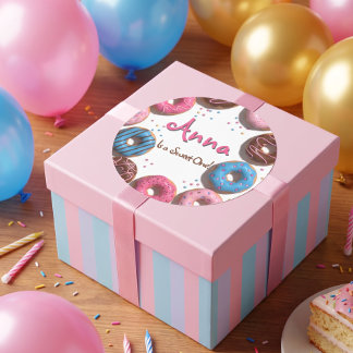 Sweet Doughnut Birthday  Classic Round Sticker