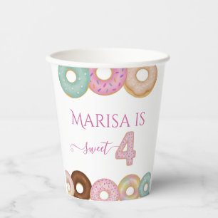 Sweet Doughnut Birthday   Colourful Kids Party -  Paper Cups