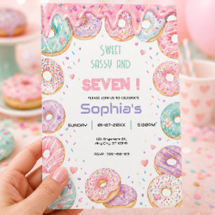 Sweet Doughnut Birthday Party Cute Pastel Girl Invitation