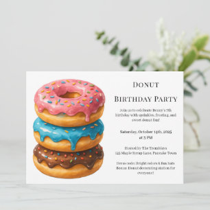 Sweet Doughnut Brunch   Birthday Celebration Invitation