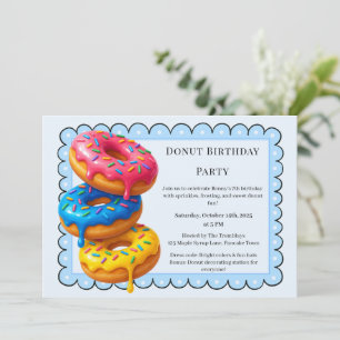 Sweet Doughnut Brunch   Birthday Celebration Invitation