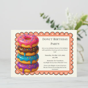 Sweet Doughnut Brunch   Birthday Celebration Invitation