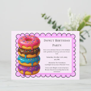 Sweet Doughnut Brunch   Birthday Celebration Invitation