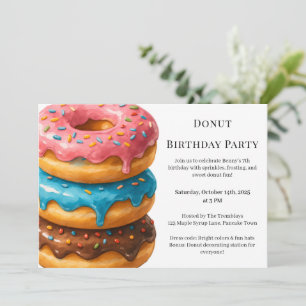 Sweet Doughnut Brunch   Birthday Celebration Invitation