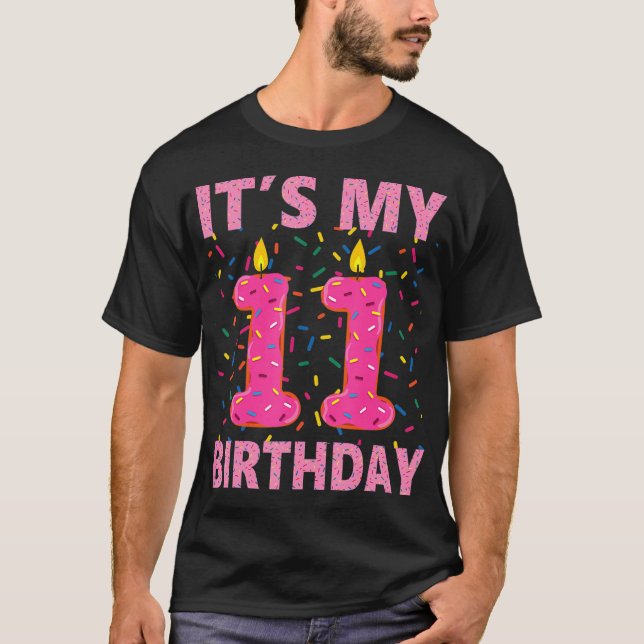 Sweet Doughnut It's My 11st Birthday Shirt 11 Yrs  (Front)