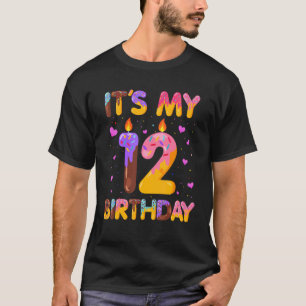 Sweet Doughnut It's My 12th Birthday  12 Years Old T-Shirt