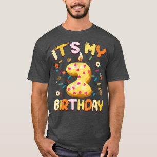 Sweet Doughnut Its My 2nd Birthday 2 Years Old Fu T-Shirt