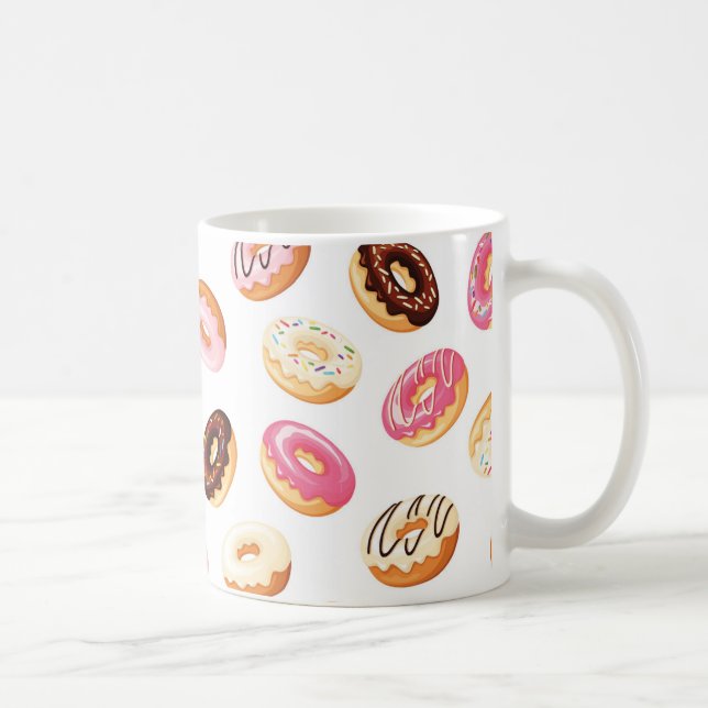 Sweet Doughnut Pattern Coffee Mug (Right)