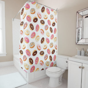 Sweet Doughnut Pattern Shower Curtain
