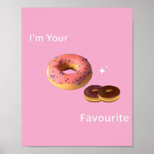 Sweet Doughnut Wall Art – Pink & Chocolate Print