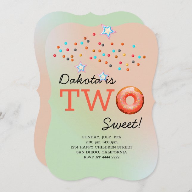 Sweet Doughnuts Birthday Invitation (Front/Back)