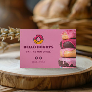 Sweet Doughnuts Business   Pink Cute Barcode Business Card