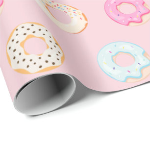 Sweet Doughnuts Pink Wrapping Paper