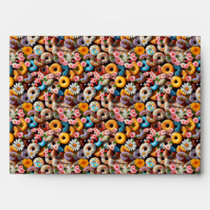 Sweet Doughnuts Seamless Pattern Design Envelope