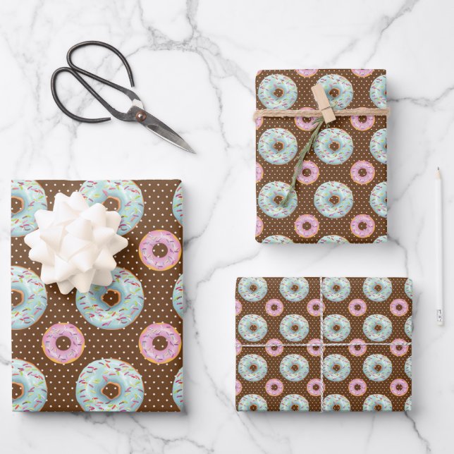 Sweet Doughnuts Series Design 6   Wrapping Paper Sheet (Front)
