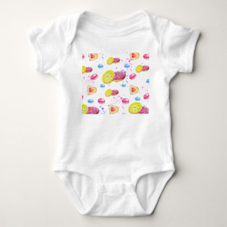 Sweet doughnuts with colourful glaze pattern baby bodysuit