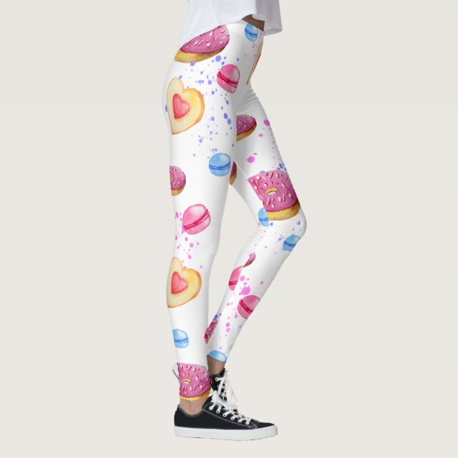 Sweet doughnuts with colourful glaze pattern leggings (Right)