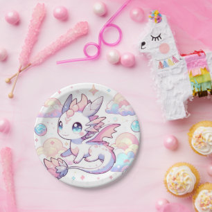 Sweet Dragon Baby Shower Paper Plate